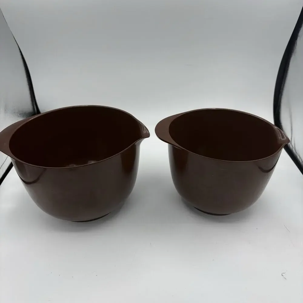 Rosti Denmark Mixing Bowls Lot of 2 Melamine 2L & 1.5L Brown Vintage